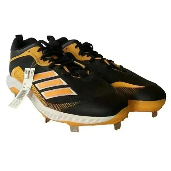 Adidas Baseball Cleats Shoes Mens 15 D Black Yellow Icon 6 Bounce Pirates NEW main image 6